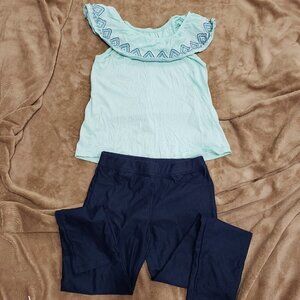Bundle of 2 Girl's Clothing size 14  Top &  XL Navy Blue pants